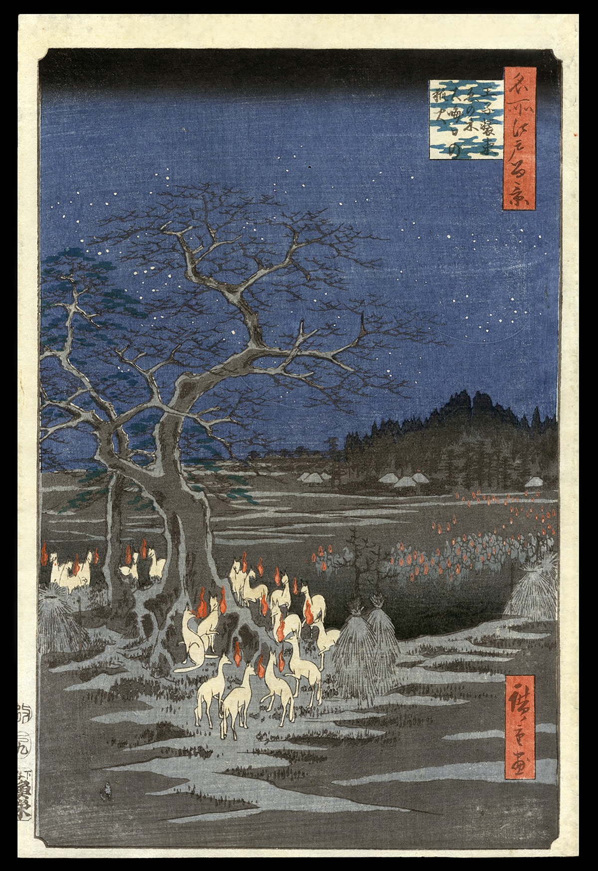 Ando Hiroshige - New Year's Eve Foxfires at the Changing Tree, Oji