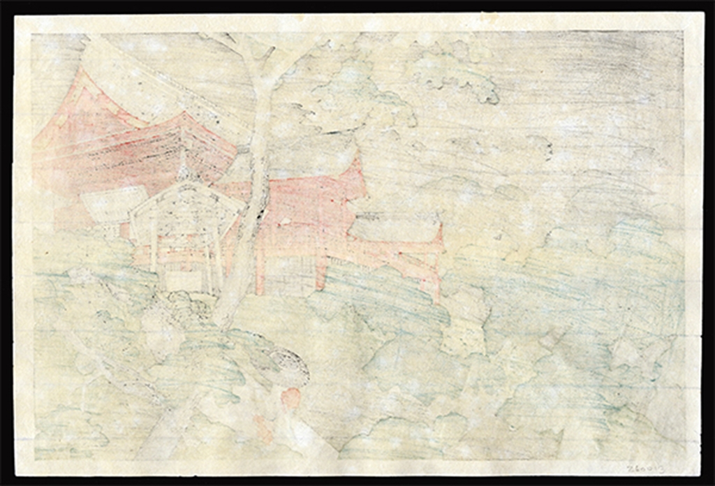 Artwork by Takahashi Shōtei, Shotei Hiroaki - Kiyomizu in Ueno, Made of woodblock