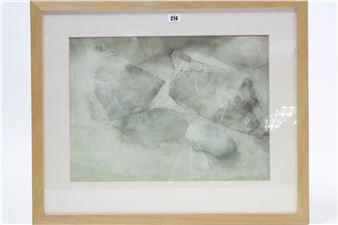 A watercolour painting by Michael Chaitow titled to reverse “Study of Stones” - Michael Chaitow