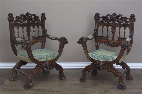 Suite de 2 fauteuils Dagobert by Victor Aimone, circa 1901