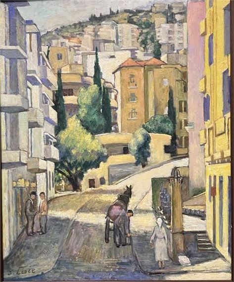 City of Israel Oil on plywood by Isaac Lisie
