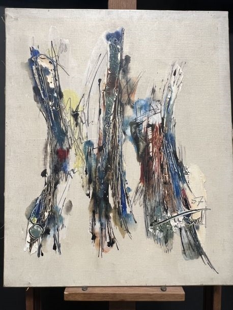 Artwork by Georges van Haardt, Abstract composition, Made of oil on canvas