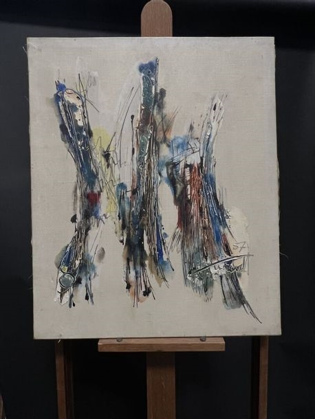 Artwork by Georges van Haardt, Abstract composition, Made of oil on canvas