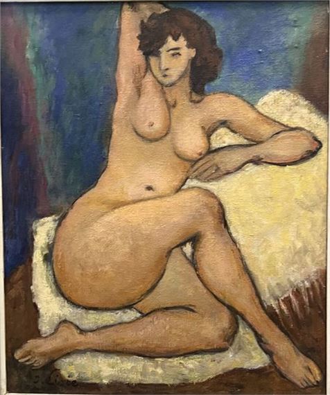 Seated nude Oil on canvas by Isaac Lisie