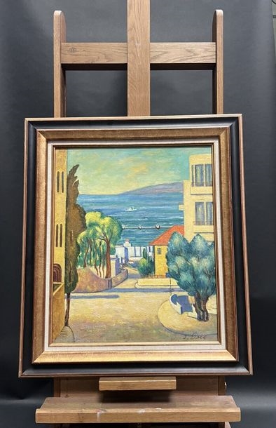 Artwork by Isaac Lisie, Lot of four paintings: Street in Haifa Oil on plywood, Made of oil on canvas