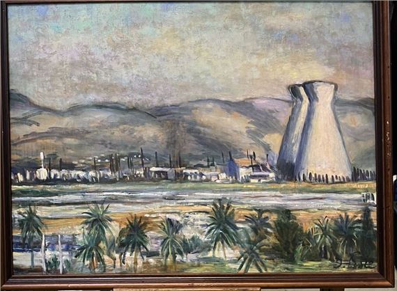 The palm trees Oil on plywood