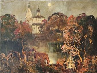 Sorokin Gennady Ivanovich 23x31 O/C "Night Duty" - Sorokin Gennady Ivanovich