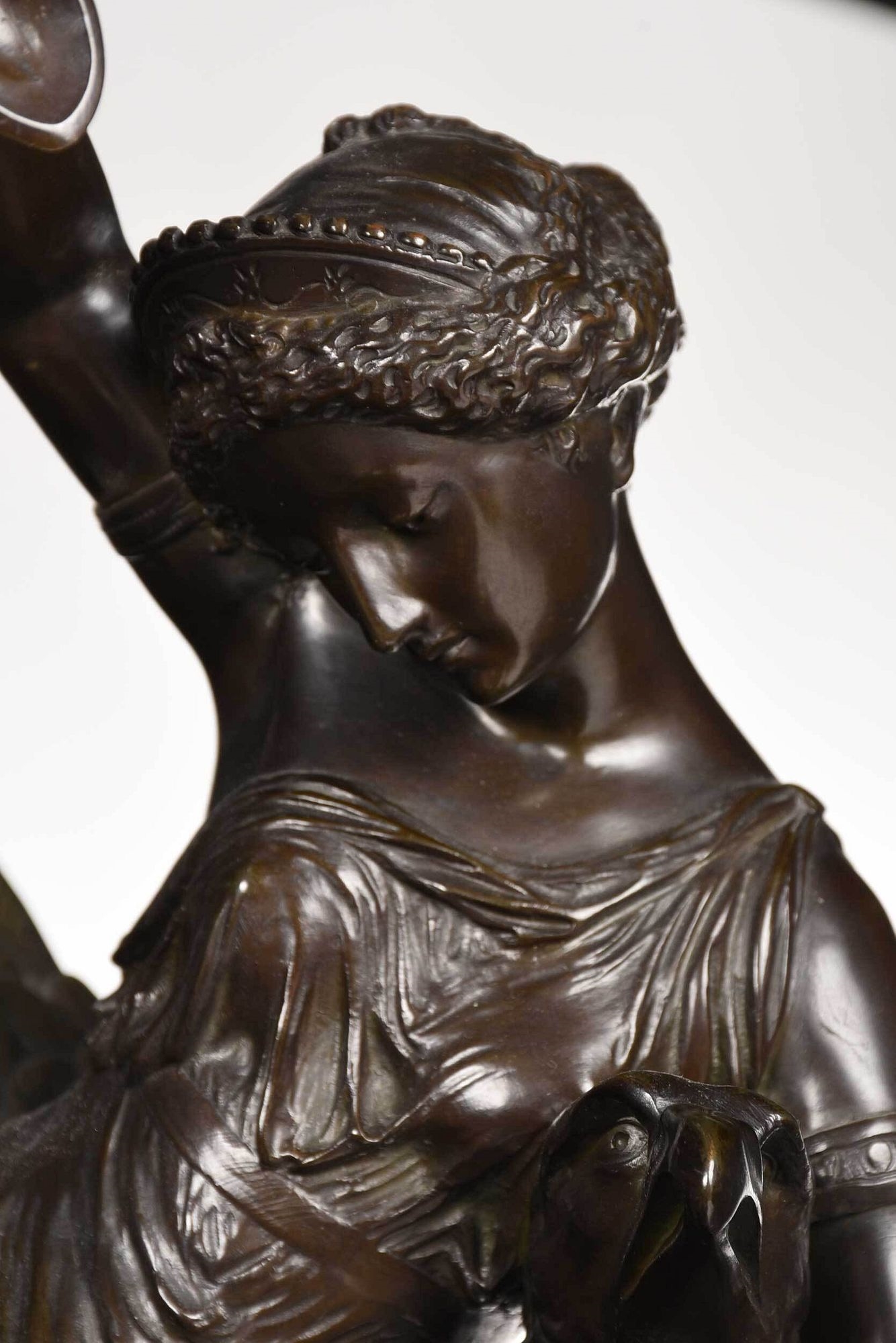 Artwork by Louis Charles Hippolyte Buhot, signed on naturalistic base "C, Made of patinated bronze