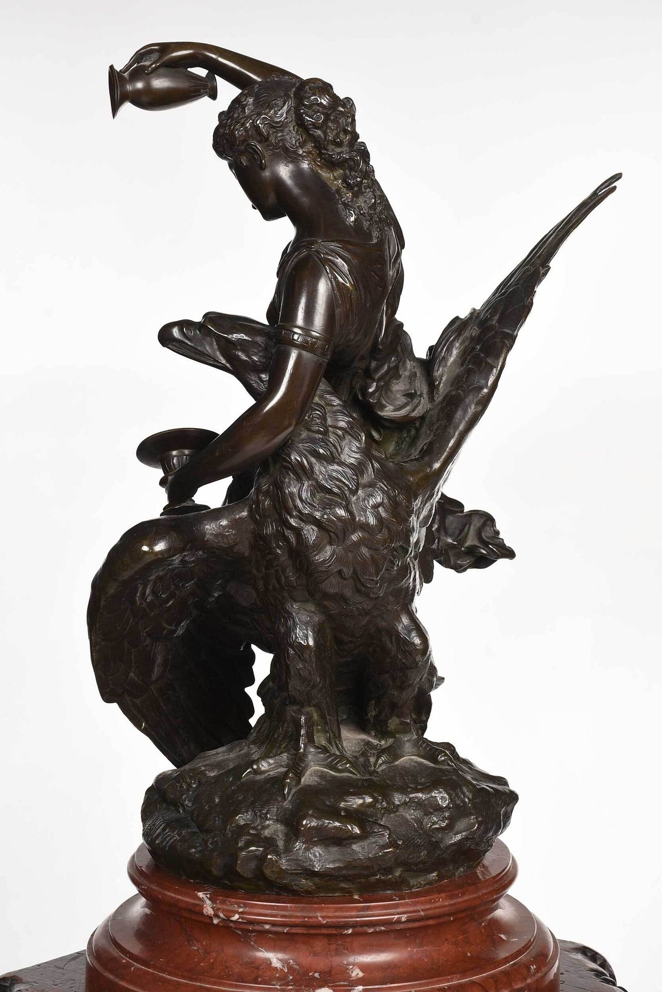 Artwork by Louis Charles Hippolyte Buhot, signed on naturalistic base "C, Made of patinated bronze