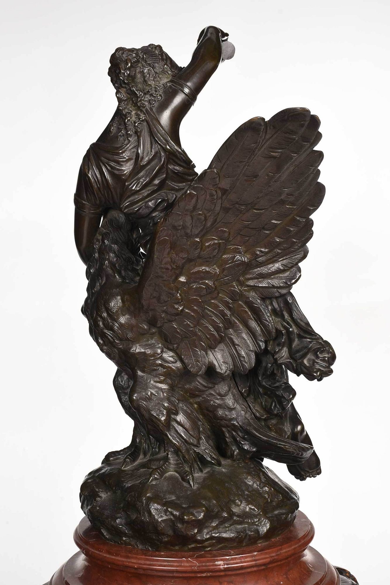 Artwork by Louis Charles Hippolyte Buhot, signed on naturalistic base "C, Made of patinated bronze