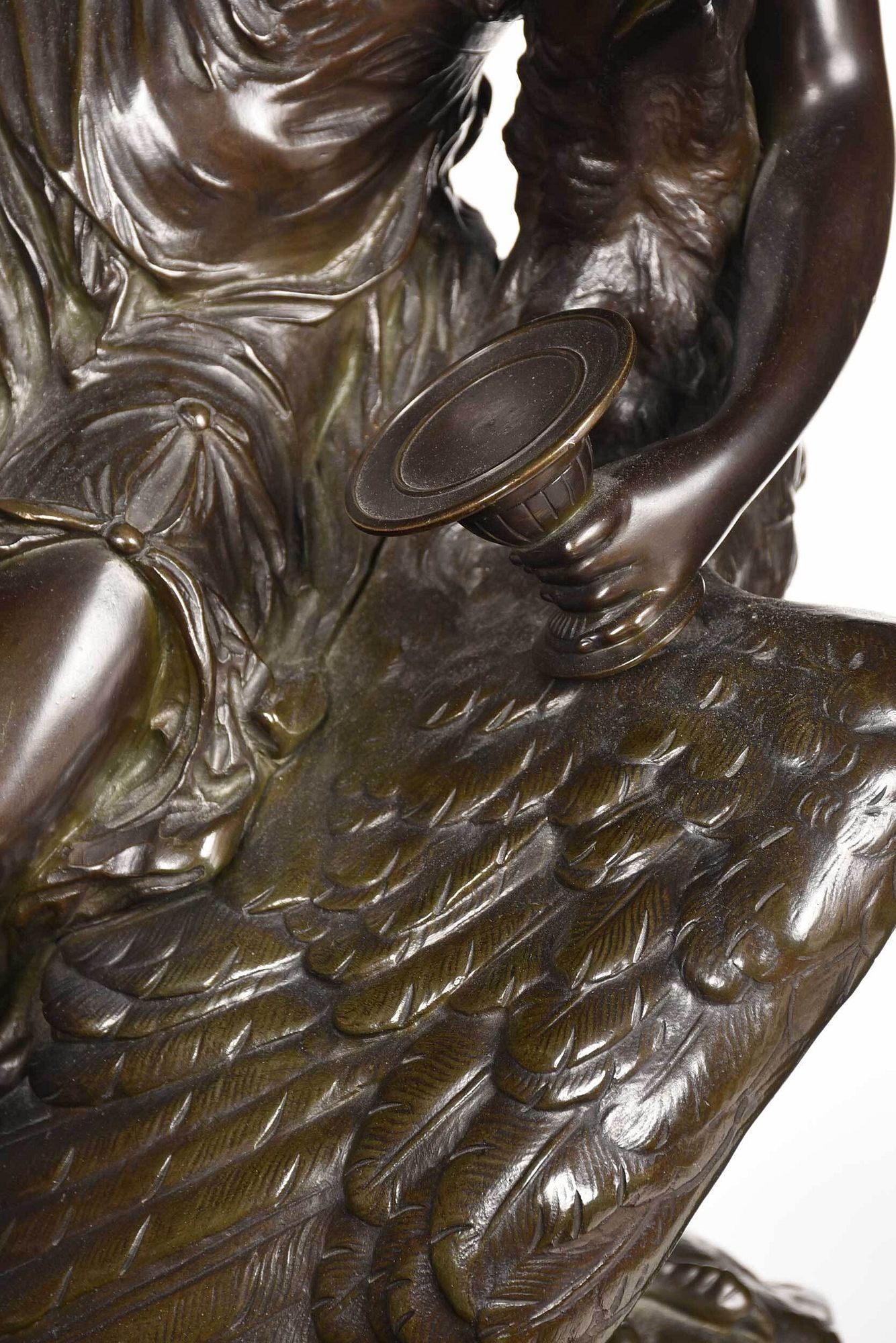Artwork by Louis Charles Hippolyte Buhot, signed on naturalistic base "C, Made of patinated bronze