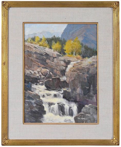 artist label verso by Phil Korell, 20th century