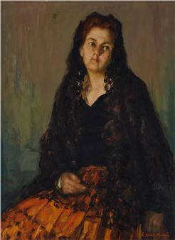 Portrait of a Seated Lady - Leopold Santa Maria