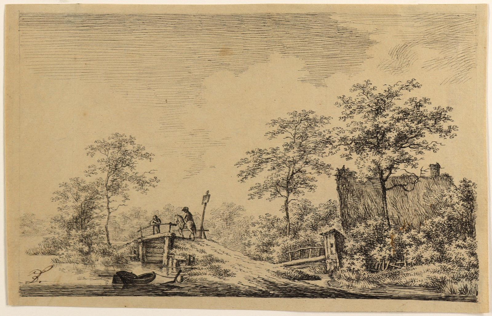 Artwork by Julius Bakof, Auf der Brücke, Made of pen drawing.