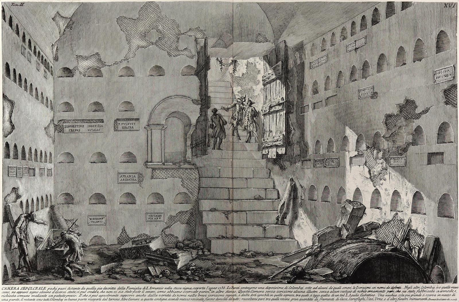 Camera Seprolcrale pochi. - Iscrizioni e frammenti della stanza sepolcrale vicina by Giovanni Battista Piranesi, 1784