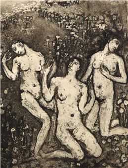 4 Bl. mit weiblichen bzw. männlichen Akten. (Aquatinta-) - Carla Pohle