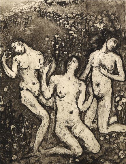 4 Bl. mit weiblichen bzw. männlichen Akten. (Aquatinta-) - Carla Pohle