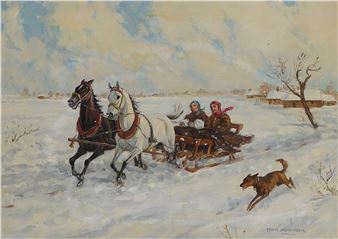 Schlittenfahrt - Franz Hienl-Merre