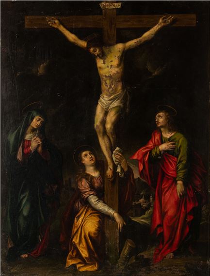 The Crucifixion, with the Virgin Mary, Mary Magdalene and St. John the Evangelist by Otto van Veen