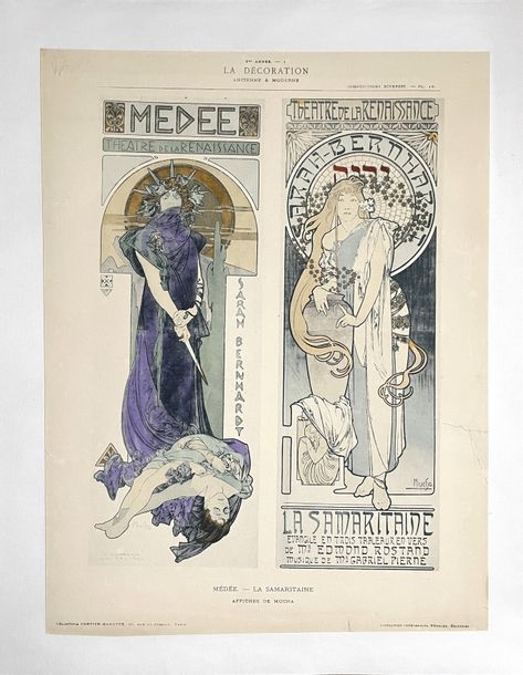 Alphonse Mucha | LA SAMARITAINE. Lithographed plate colors, pasted on ...