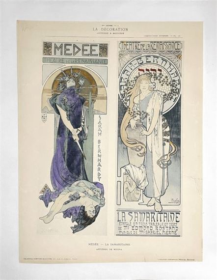 Alphonse Mucha | LA SAMARITAINE. Lithographed plate colors, pasted on ...