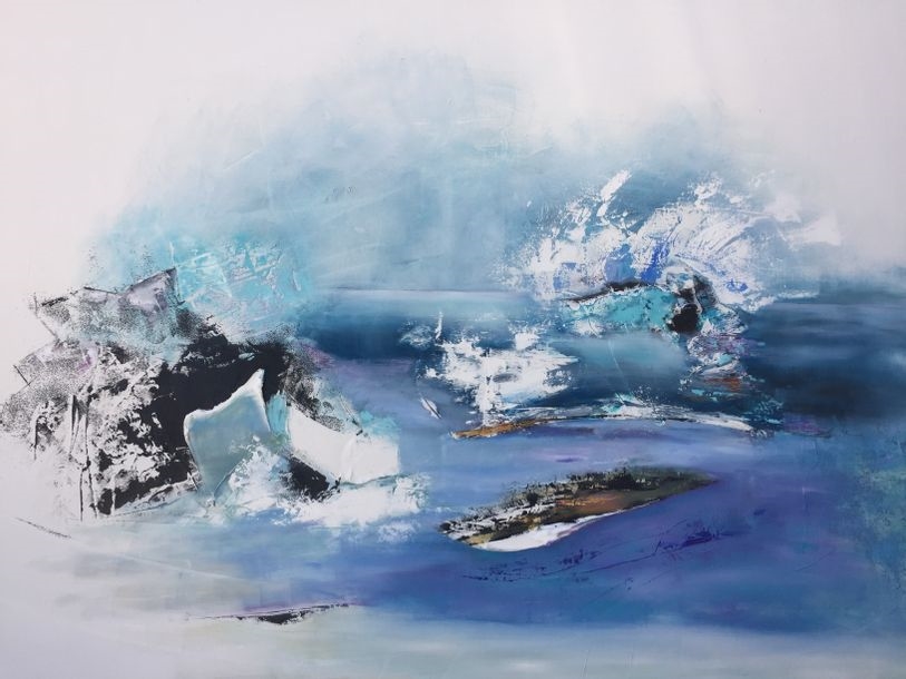 Artwork by A. Dion, Douceur de Corse /abstrait, Made of Oil on canvas