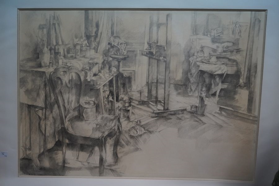 Jacques Hartmann | L'atelier au chevalet (1976) | MutualArt