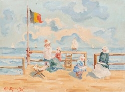 Albert Rigaux | Liseuses sur la digue | MutualArt