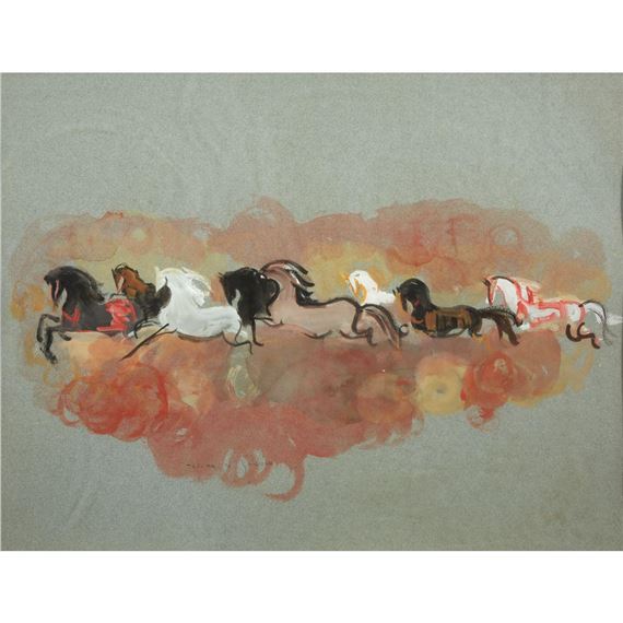 Agenda Hobonichi Techo 2026 Weeks MEGA - Couverture « Chevaux Au Galop », Papier Fin, Anglais - Du 25 Nov 2024 Au 4 Janv 2026