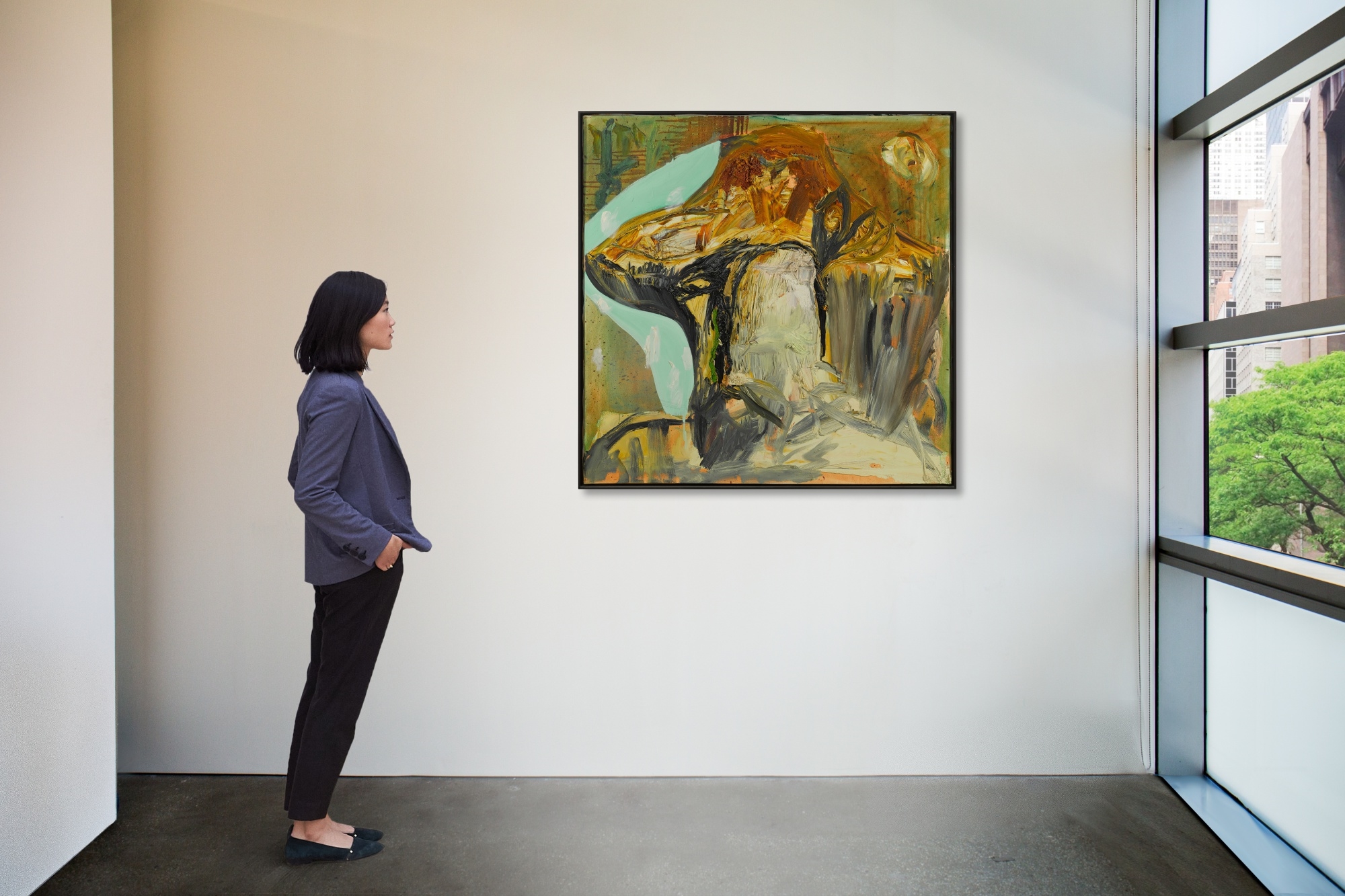 Artwork by Albert Oehlen, Portrait X, Made of oil on canvas