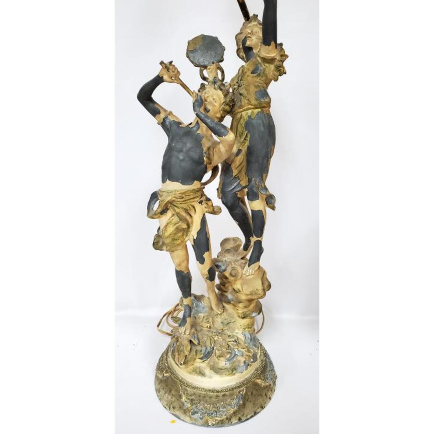 L. F. Moreau | L and F Moreau Large Pair White Metal Sculptures | MutualArt