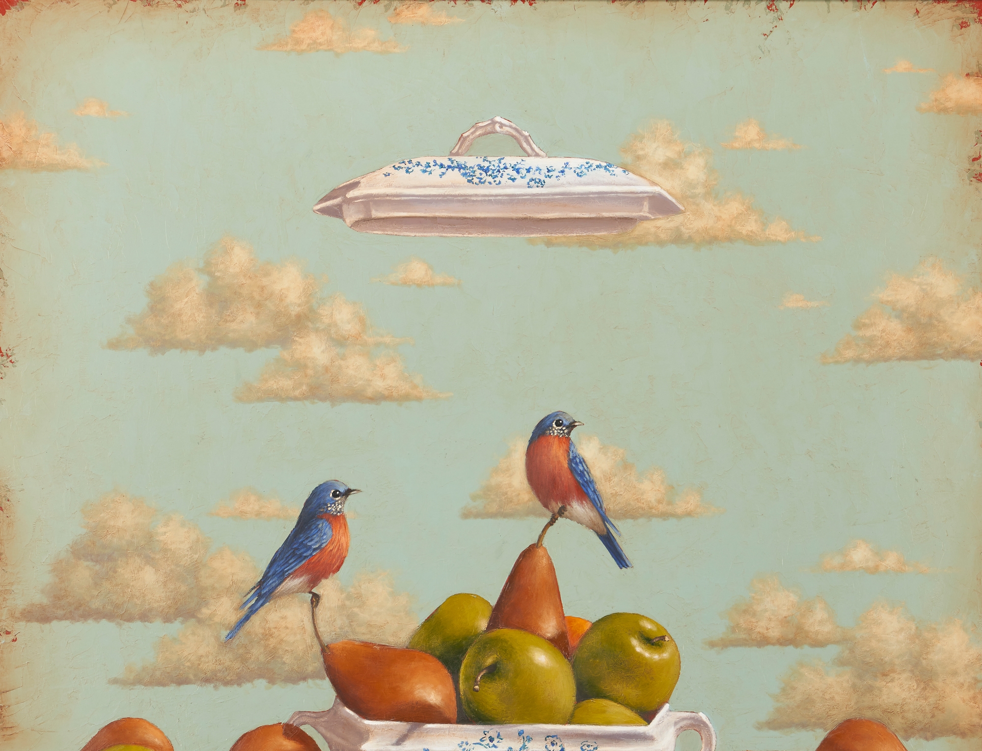 David Arms David Arms O/C Surrealist Still Life w/ Birds, Hand of God