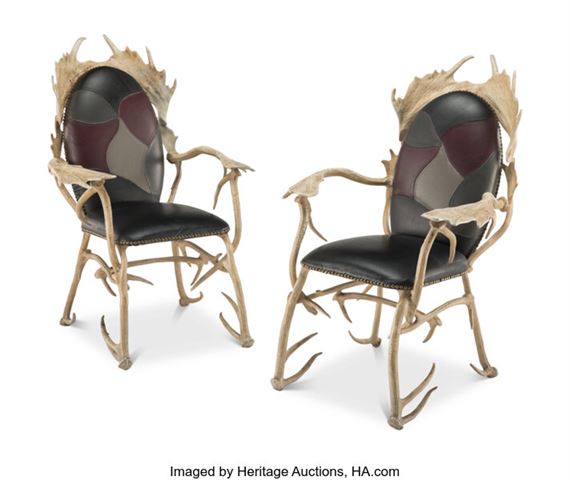 Pair of Antler Chairs by Arthur Court