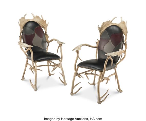 Pair of Antler Chairs by Arthur Court