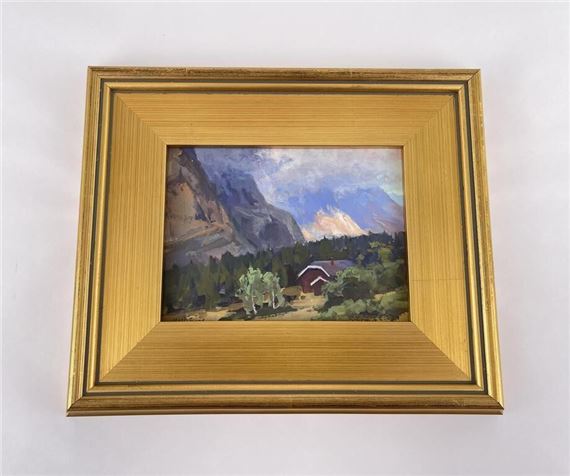 Taylor Lynde Oil on Board Many Glacier Park by Taylor Lynde, 1995