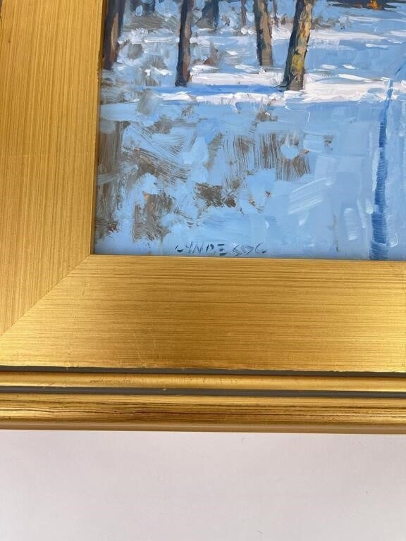 Artwork by Taylor Lynde, Taylor Lynde Oil on Board Waiting Campfire, Made of Oil on Board