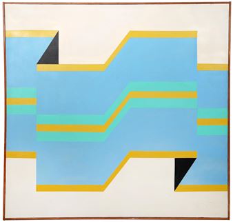 Mikel Karas Acrylic Op Art Painting - Mikel Karas