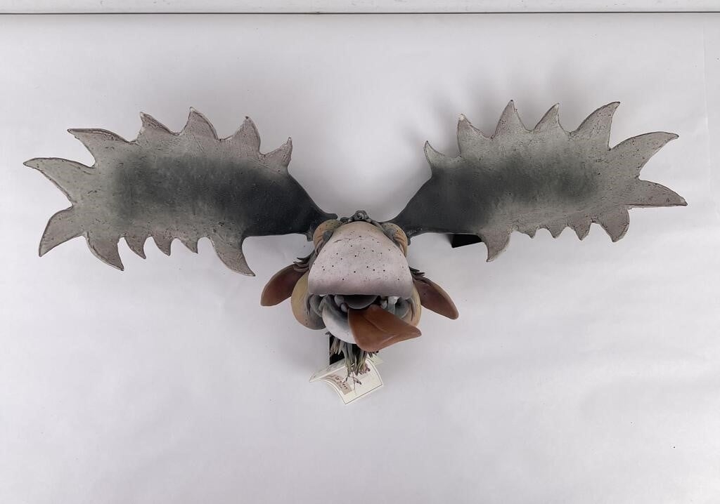 Artwork by Douglas Fey, Douglas Fey Pottery Bird Gargler House Moose, Made of earthenware