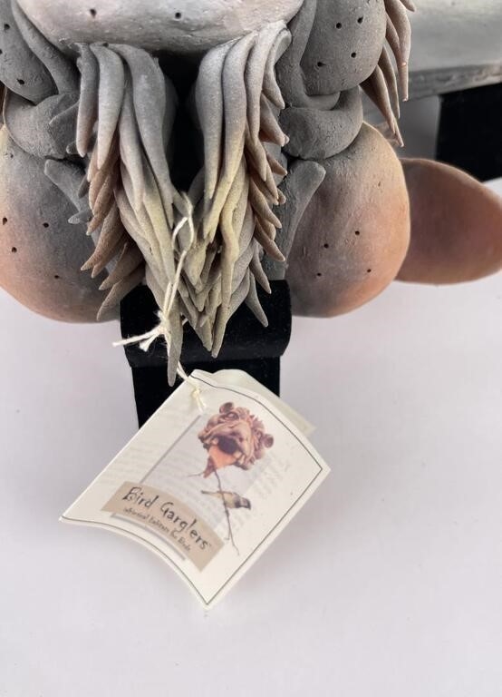 Artwork by Douglas Fey, Douglas Fey Pottery Bird Gargler House Moose, Made of earthenware
