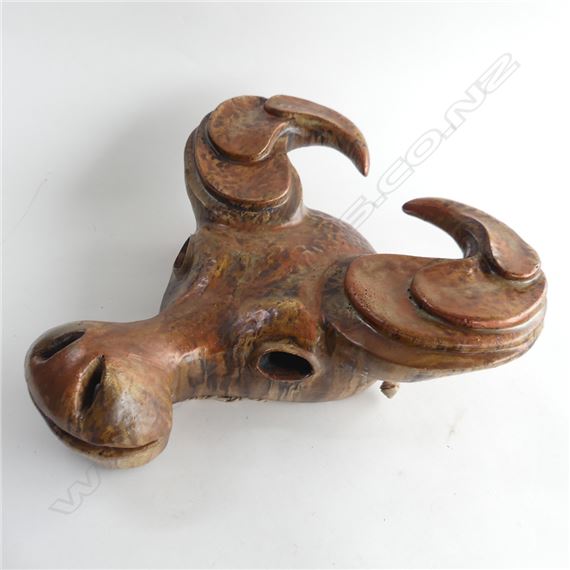BRUCE PAPAS PAINTED CERAMIC COW MASK H.400mm - Bruce Papas