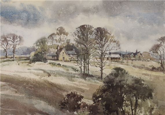 Hillside farm near Arundel by Albert Houghton