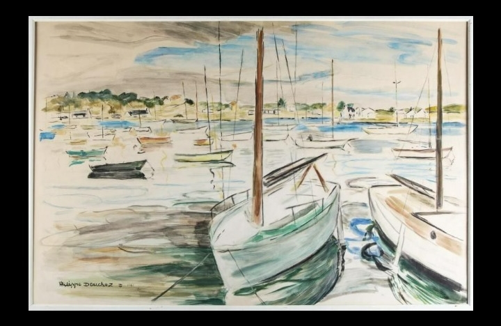 Artwork by Philippe Dauchez, Le Port, Made of Watercolor