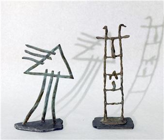 2 kleine Skulpturen: Lebensleiter, Zielgerichtet - René Küng