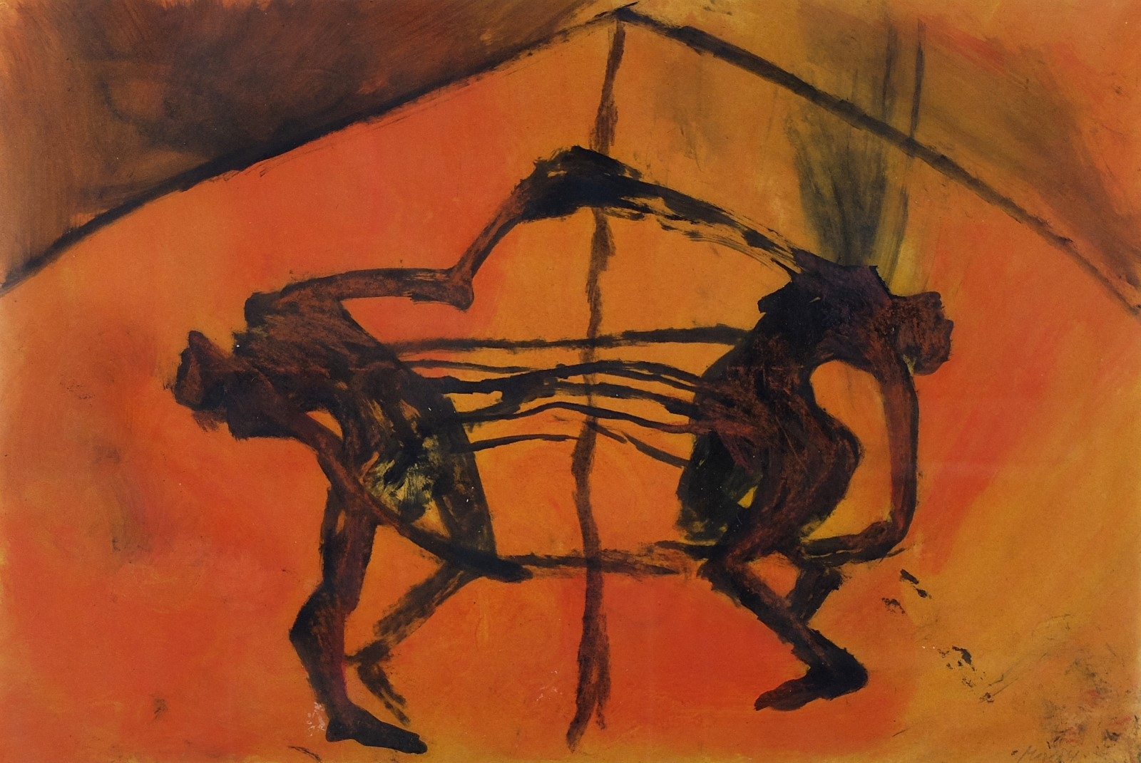 Artwork by Elisabeth Masé, Alpha und Omega, Made of Mischtechnik auf Papier