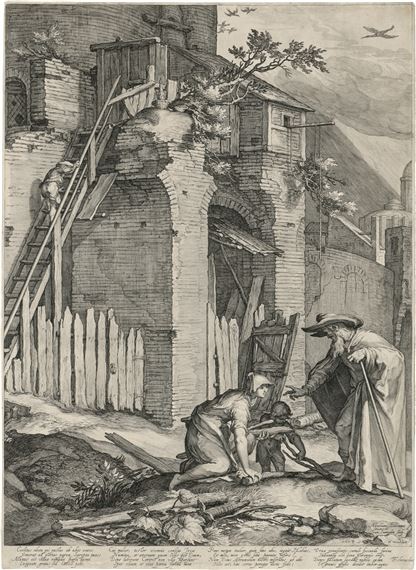 Der Prophet Elias und die Witwe von Sarepta by Abraham Bloemaert, Jan Pietersz Saenredam, 1604