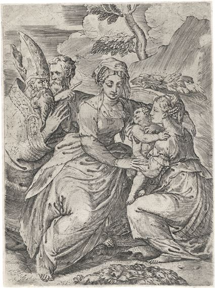 Madonna mit Kind und Heiligen by Parmigianino, Battista dell'Angelo del Moro