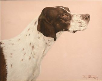 Tête de braque, profil - Fernand Clausse