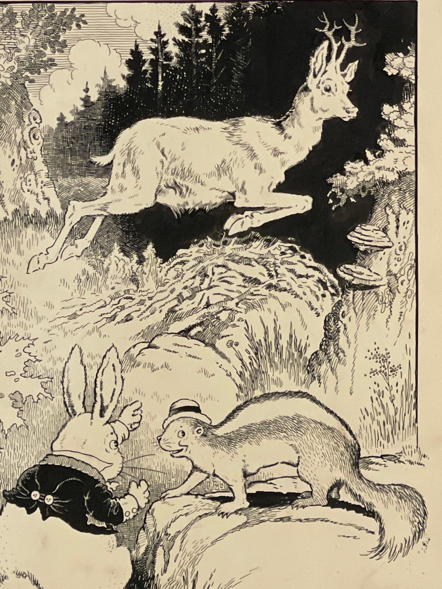Harrison Cady | Harrison Cady Lightfoot Deer Drawing | MutualArt