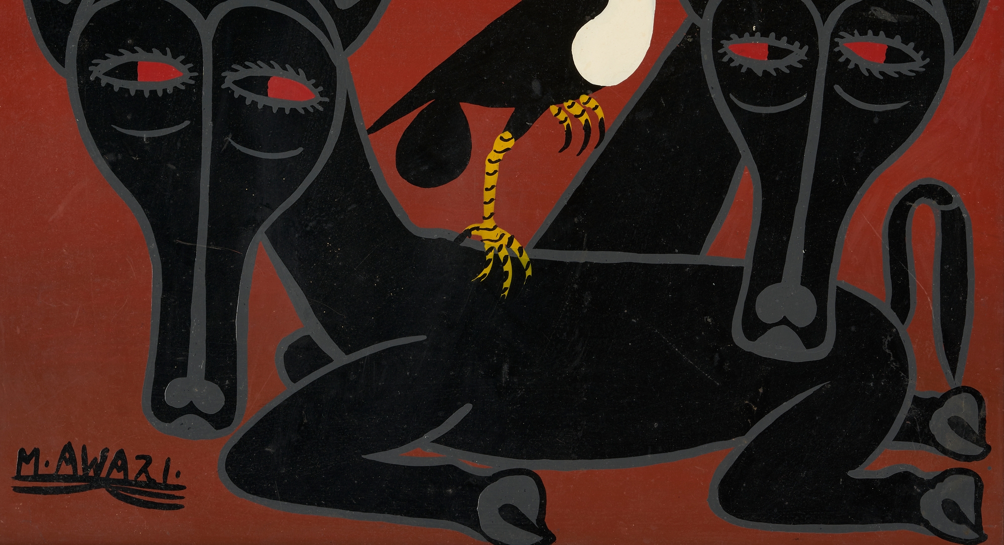 Bushiri Mruta Awazi | Bushiri Awazi Acrylic on Panel Painting, Bird and ...