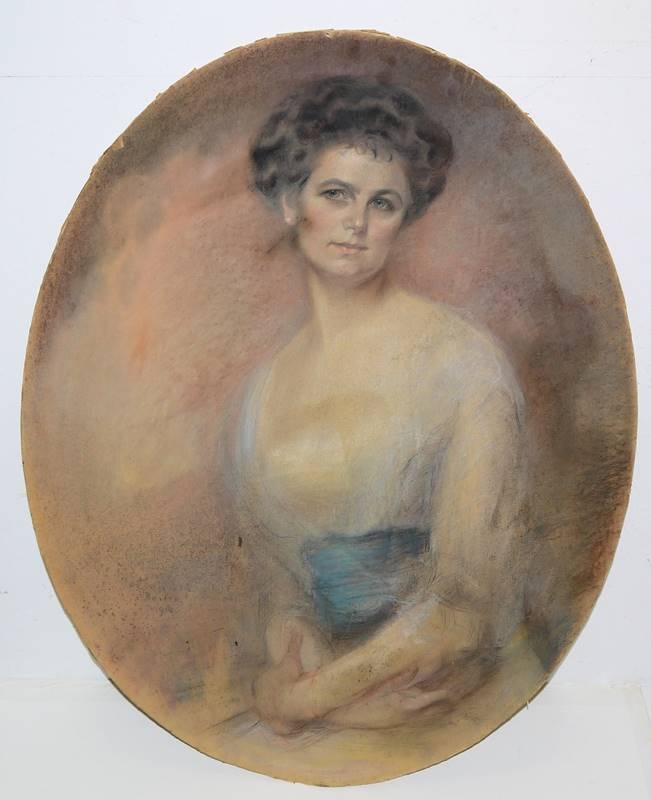 Artwork by Wilhelm Johann Bader, Großes Dreiviertelporträt einer schönen Frau, Made of pastel